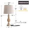26" Bedside Nightstand Lamp with Dual USB Ports(Set of 2)