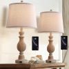 26" Bedside Nightstand Lamp with Dual USB Ports(Set of 2)